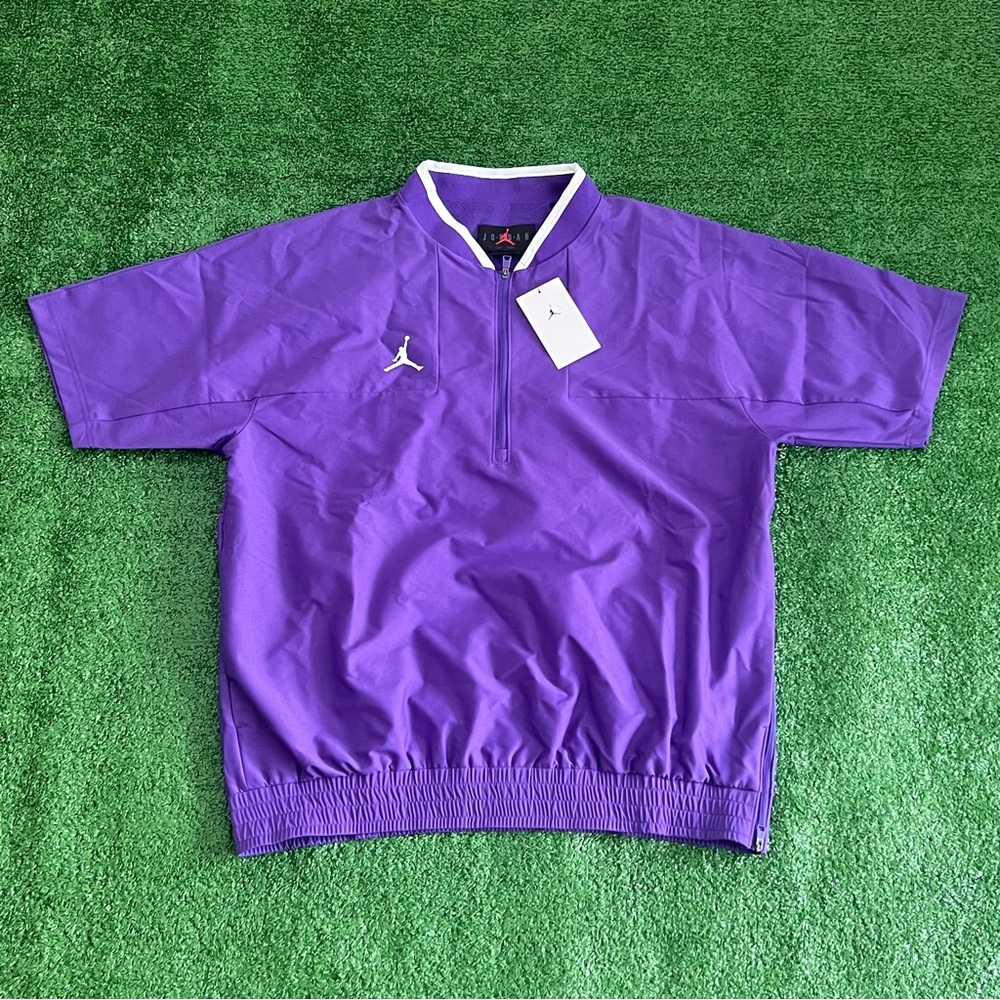 Jordan Team Lightweight Nylon Coaches Jacket Mens Purple 1/2 Zip CV5858-545